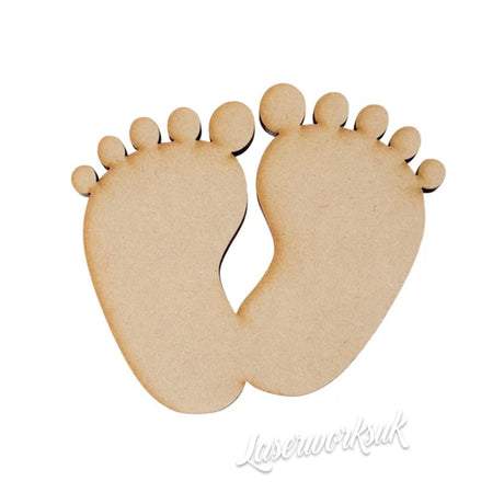 Baby Feet Craft Shapes MDF Embellishments - Laserworksuk