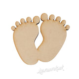 Baby Feet Craft Shapes MDF Embellishments - Laserworksuk