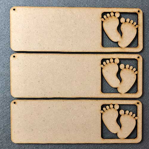 Baby Feet Sign - Baby Birth Memory Plaque - Laserworksuk
