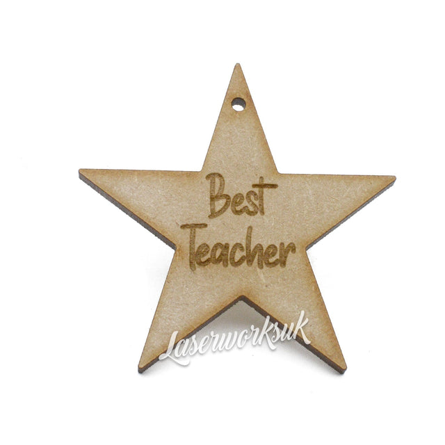 Best Teacher Star Gift Tags - Laserworksuk