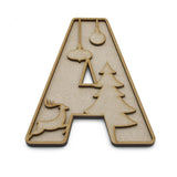 Christmas Themed Alphabet Letters - Full Alphabet Set Available - Laserworksuk