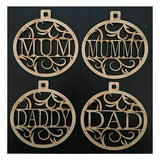 Custom Christmas Baubles Personalized - With Hanging Hole - Laserworksuk