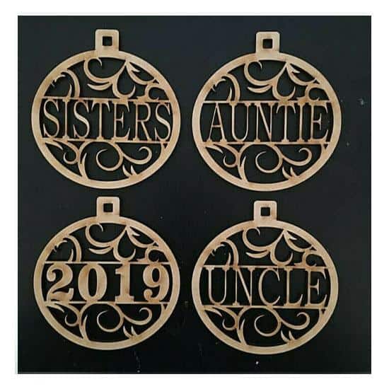 Custom Christmas Baubles Personalized - With Hanging Hole - Laserworksuk