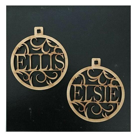 Custom Christmas Baubles Personalized - With Hanging Hole - LaserworksUK