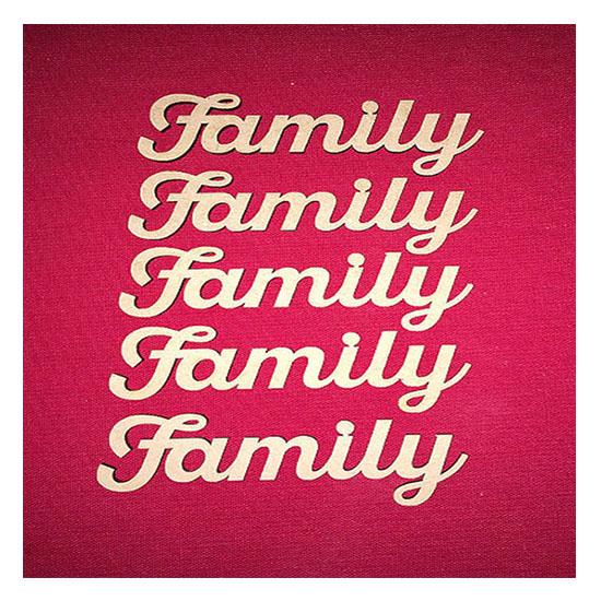Family Script Words - 5 Pack | Family Wood Sign | Wooden Words - Laserworksuk
