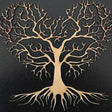 LaserworksUK Family Tree Family Tree Heart Shape | 3 x Trees Long Roots