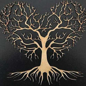 Family Tree Heart Shape | 3 x Trees Long Roots - LaserworksUK