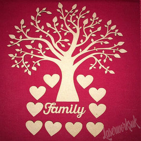 Family Tree Set Kit | 1 x MDF Trees (TR61) - LaserworksUK