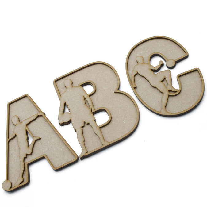 3D Layered Football Alphabet Letters | Theme 3mm MDF | LaserworksUK
