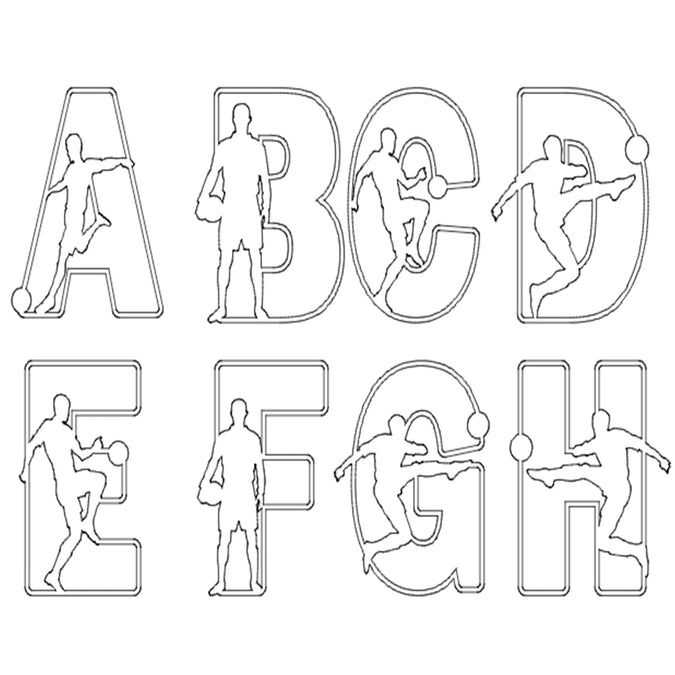 3D Layered Football Alphabet Letters | Theme 3mm MDF | LaserworksUK