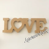 Free Standing Love Word 18mm Thick Wooden Letters - Laserworksuk
