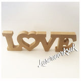 Free Standing Love Word 18mm Thick Wooden Letters - Laserworksuk
