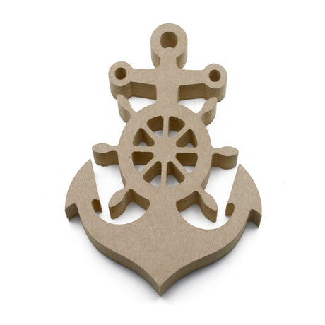 Freestanding Anchor Wheel 18mm MDF Wooden Craft Shapes - Laserworksuk