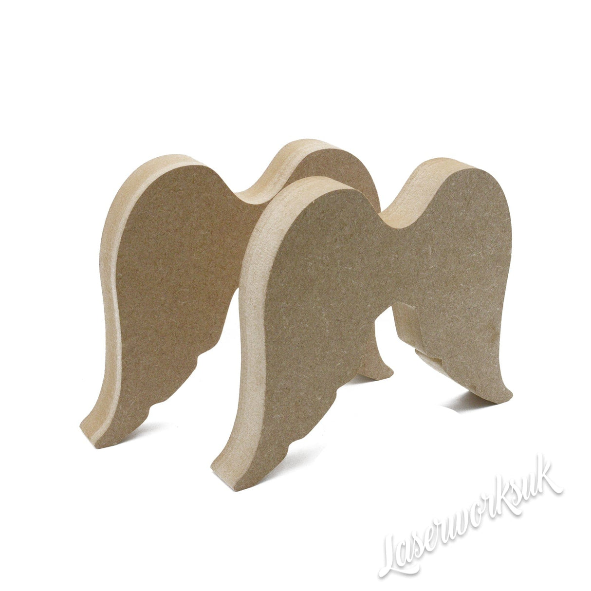 Freestanding Angel Wings Wooden Shapes - Nursery Décor - Laserworksuk