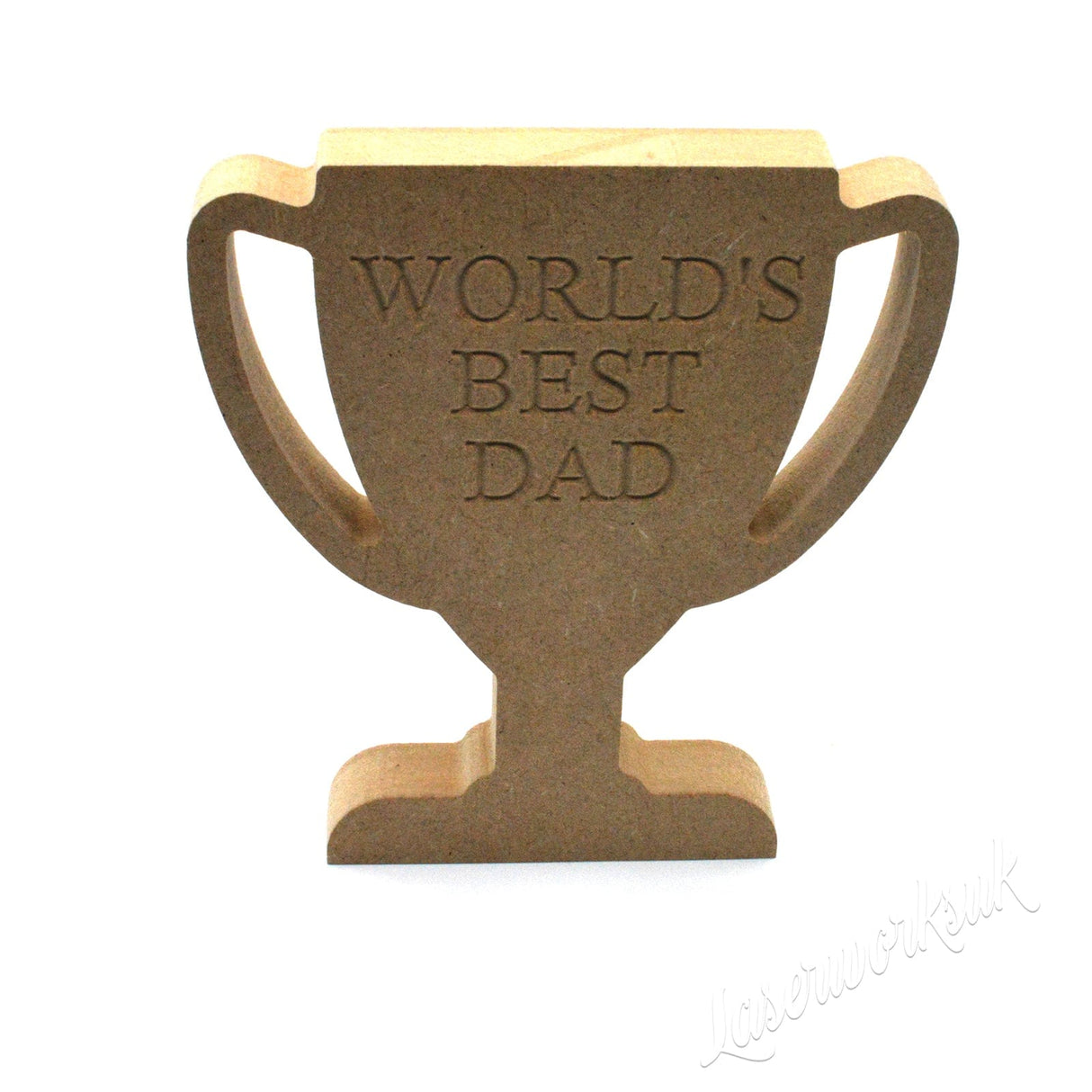 Laserworksuk Craft Wood & Shapes Freestanding Best Dad Trophy 18mm MDF - Fathers Day Gift
