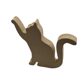 Freestanding Mischievous Cat 18mm MDF Wooden Craft Shape - Laserworksuk