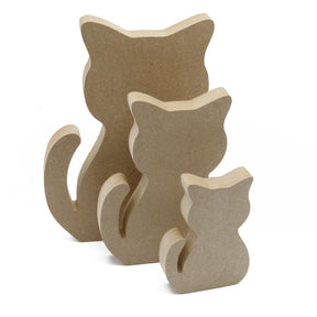 Freestanding Cute Cat 18mm MDF Wooden Craft Shapes - Laserworksuk