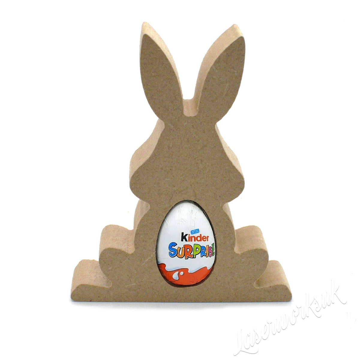 Laserworksuk Freestanding Easter Bunny Chocolate Egg Holder - Sitting Rabbit Shapes
