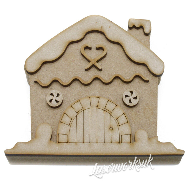 Freestanding Layered Christmas Gingerbread House - Laserworksuk