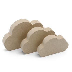 Freestanding Nursery Clouds 18mm MDF Wooden Craft Shapes - Laserworksuk