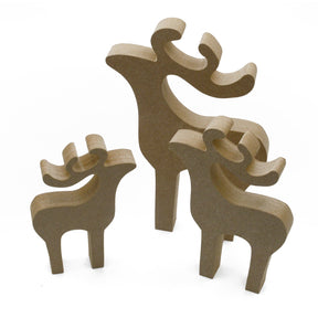 Freestanding Reindeer Christmas Craft Shapes - Laserworksuk