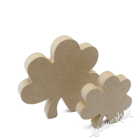 Freestanding Shamrock Irish Clover - MDF Wooden Flowers - Laserworksuk