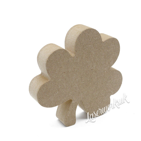 Freestanding Shamrock Irish Clover - MDF Wooden Flowers - Laserworksuk