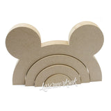 Freestanding Stacking Rainbow With Mouse Ears -18mm MDF Nursery Décor - Laserworksuk