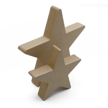 Laserworksuk Craft Star Freestanding Star shape 18mm Thick MDF Wood - Nursery Décor