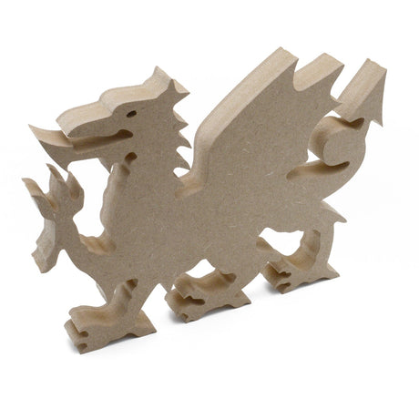 Laserworksuk Wooden Craft Shapes Freestanding Welsh Dragon - 18mm MDF Wooden Dragon Shapes