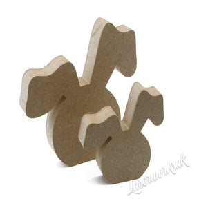 Freestanding Wooden Easter Egg with Bunny Ears - Laserworksuk