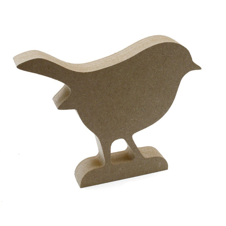 Freestanding Wooden Robin Shape - Christmas Bird Decoration - Laserworksuk