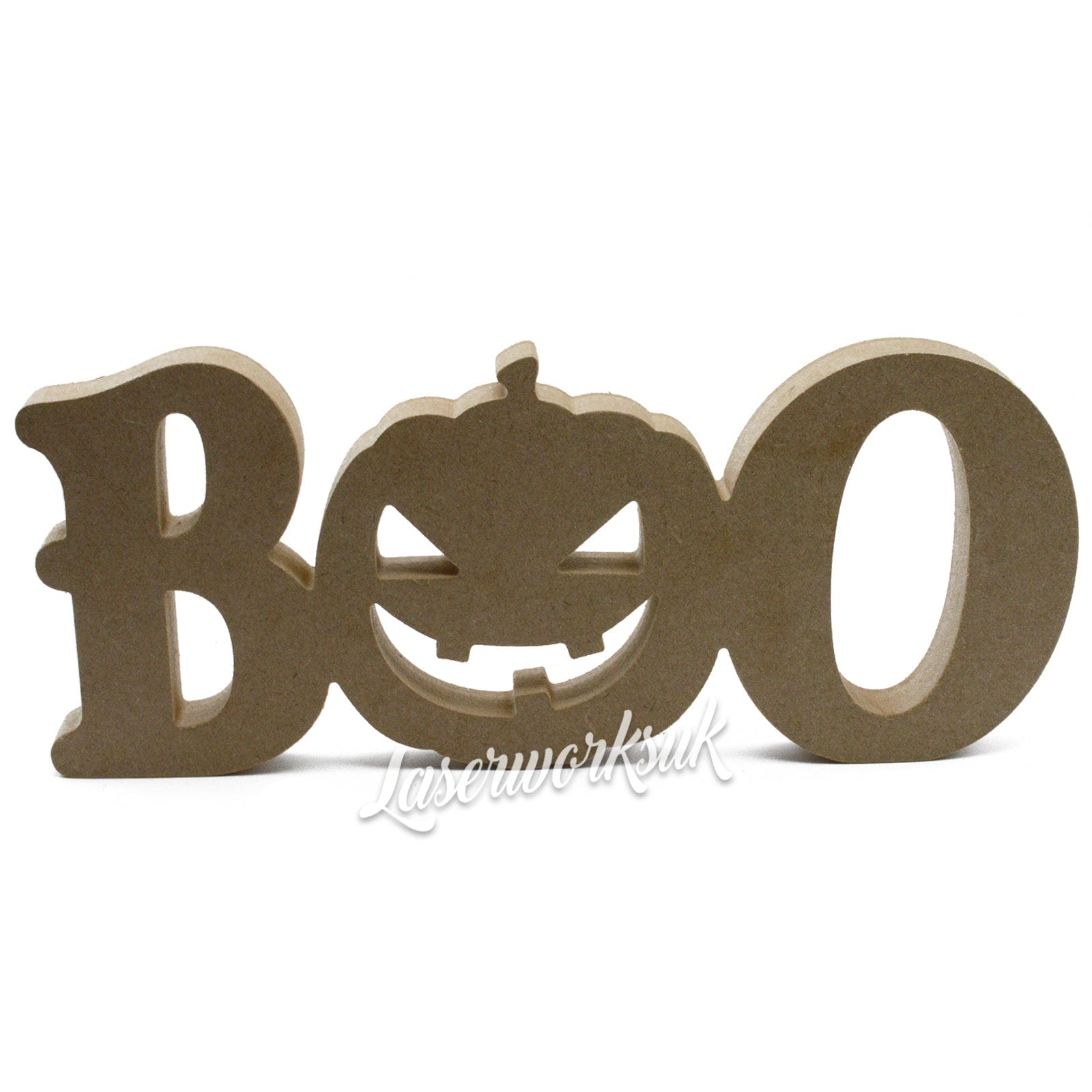 18mm Freestanding Boo Sign | Halloween MDF Word Shapes | 3D