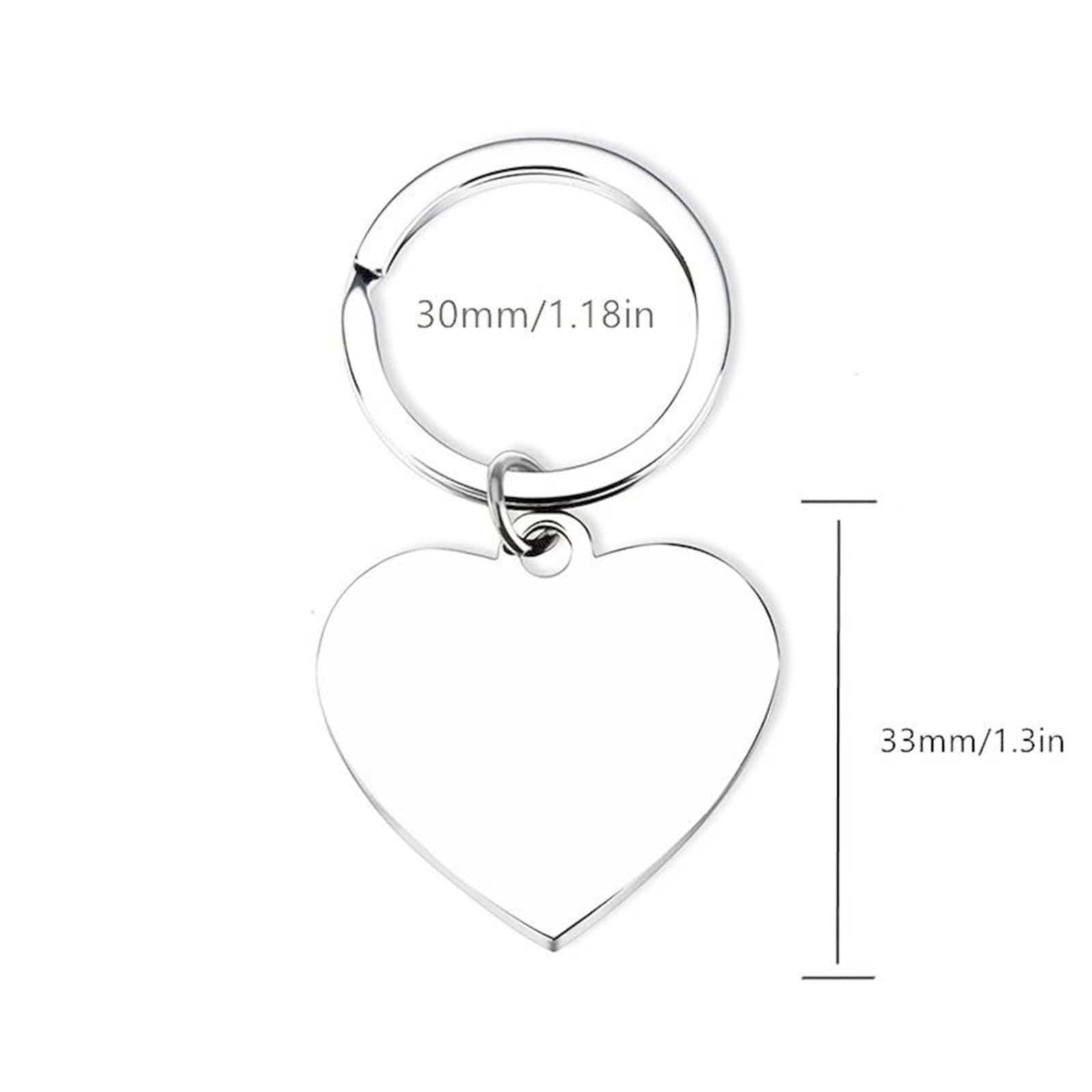 Friendship Heart Keyring Stainless Steel Keychain Laserworksuk