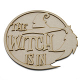 Halloween The Witch Is In Sign - Wooden 3D Layered Door Hanger - Laserworksuk