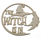 Halloween The Witch Is In Sign - Wooden 3D Layered Door Hanger - Laserworksuk