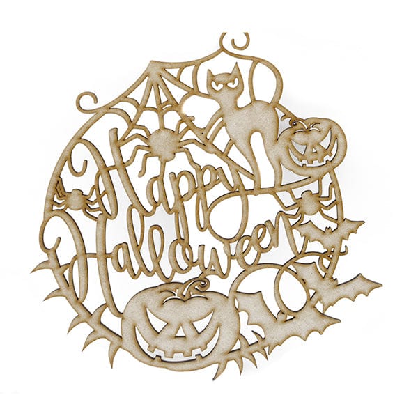 Halloween Trick or Treat Decoration - Wooden Door Hanger - LaserworksUK
