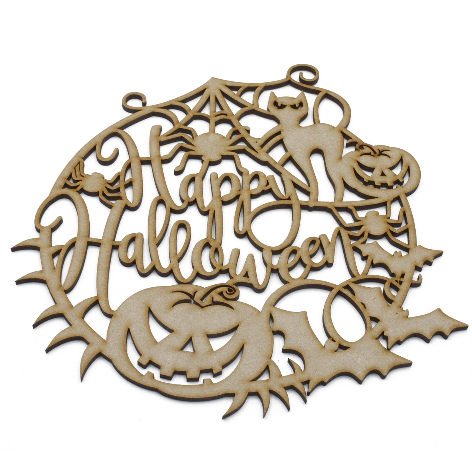 Halloween Trick or Treat Decoration - Wooden Door Hanger - LaserworksUK