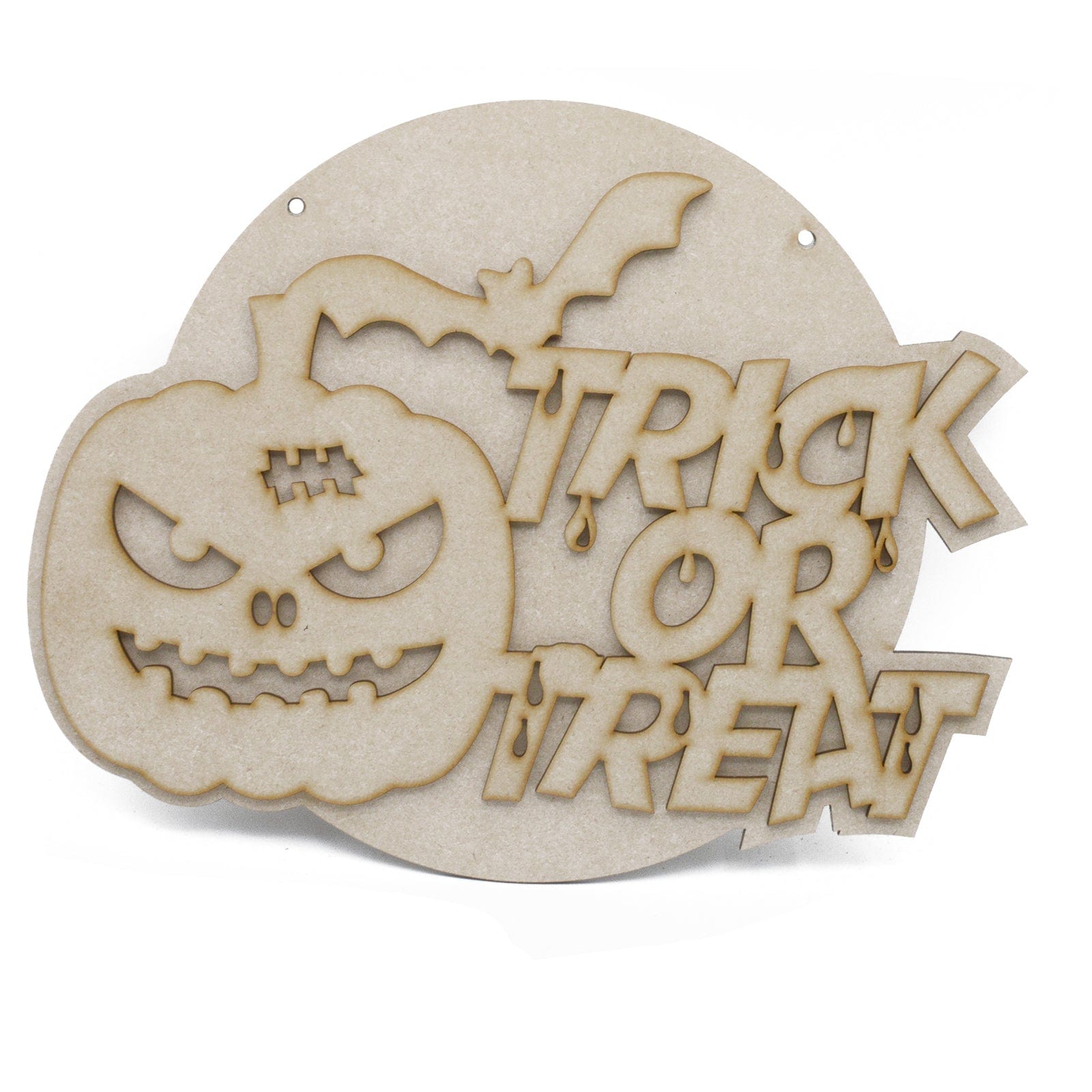 Halloween Trick or Treat - Wooden 2 Layered Door Hanger - LaserworksUK