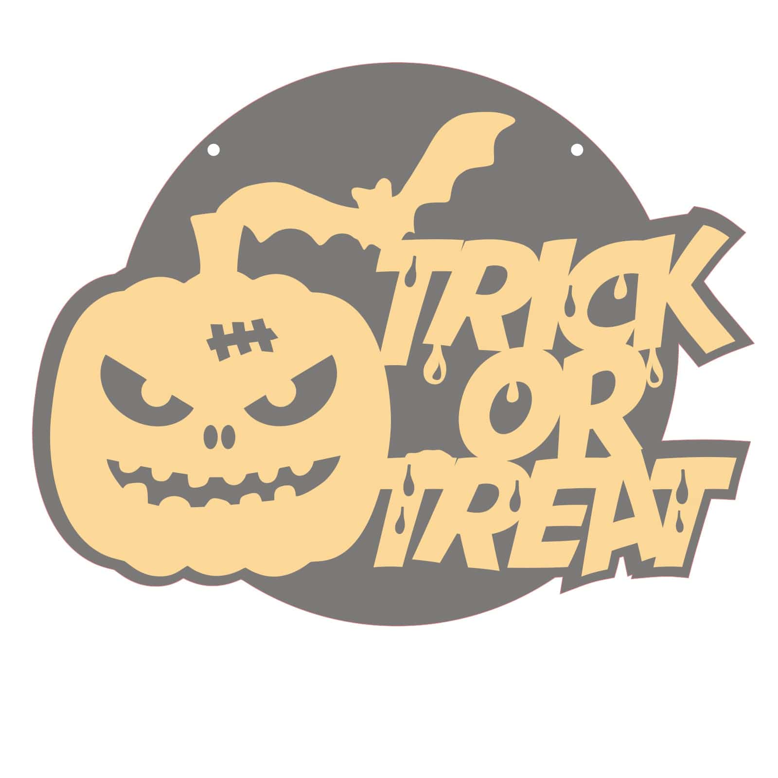 Halloween Trick or Treat - Wooden 2 Layered Door Hanger - LaserworksUK