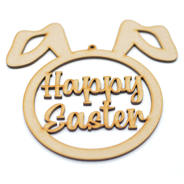 Happy Easter Hanging Sign - Easter Bunny Craft Shapes - Laserworksuk