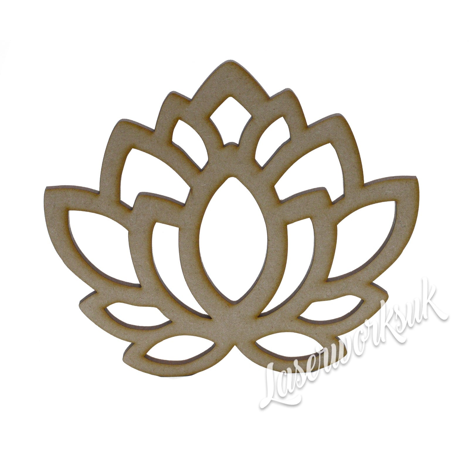 Lotus Flower Cut Out - 3mm MDF Wall Décor - LaserworksUK