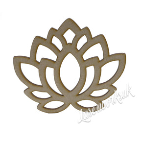 Lotus Flower Cut Out - 3mm MDF Wall Décor - LaserworksUK