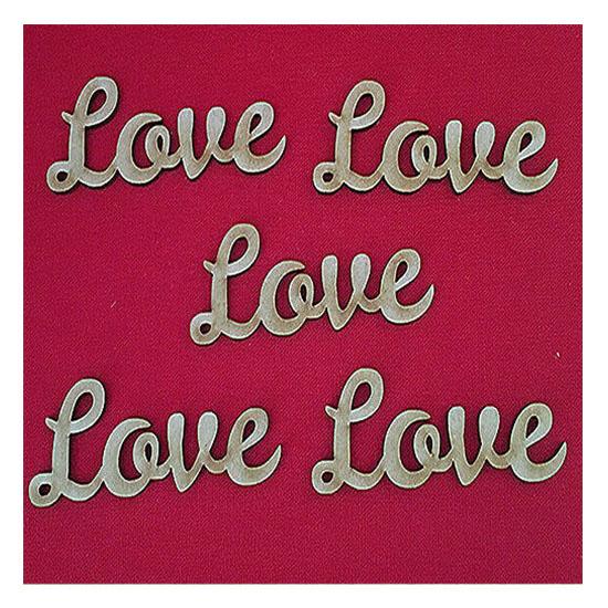 Love Script Word - 5 Pack | Love Wood Sign | Wooden Words - LaserworksUK