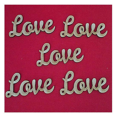 Love Script Word - 5 Pack | Love Wood Sign | Wooden Words - Laserworksuk