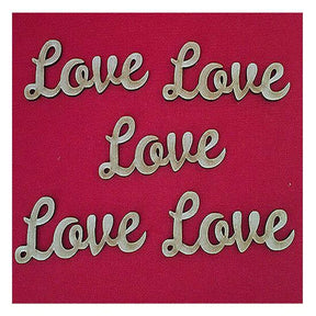 Love Script Word - 5 Pack | Love Wood Sign | Wooden Words - LaserworksUK