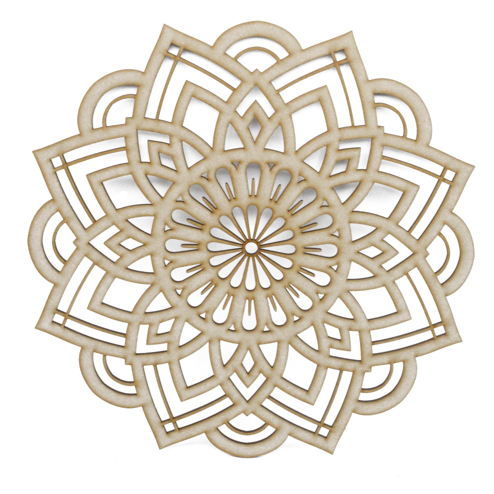 Mandala Lotus Wall Hanging - MDF Mandala Wall Décor - LaserworksUK