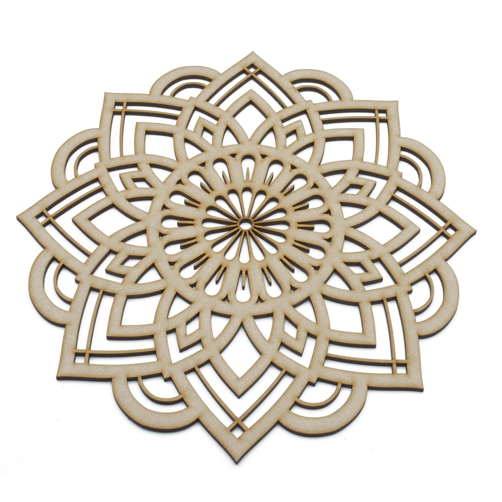 Mandala Lotus Wall Hanging - MDF Mandala Wall Décor - LaserworksUK