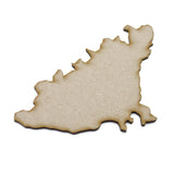 Map of Guernsey - Wooden Outline Craft Shapes - Laserworksuk