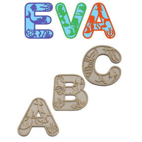 Mermaid Theme Layered Letters - Full Alphabet Set Available - LaserworksUK